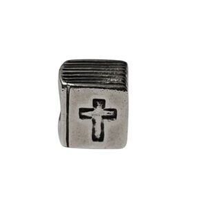 Pandora sterling Silver 925 marked bible Cross Charm Bead retired religious